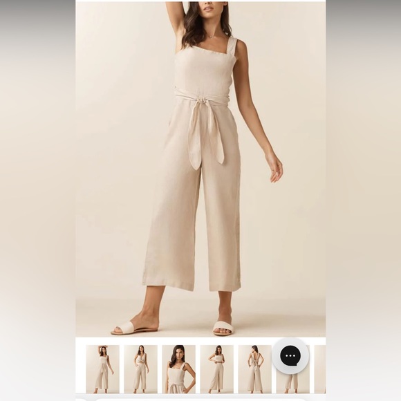 VETTA Pants & Jumpsuits Linen Two Piece Apron Jumpsuit Poshmark
